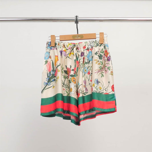 Shorts blommor beige